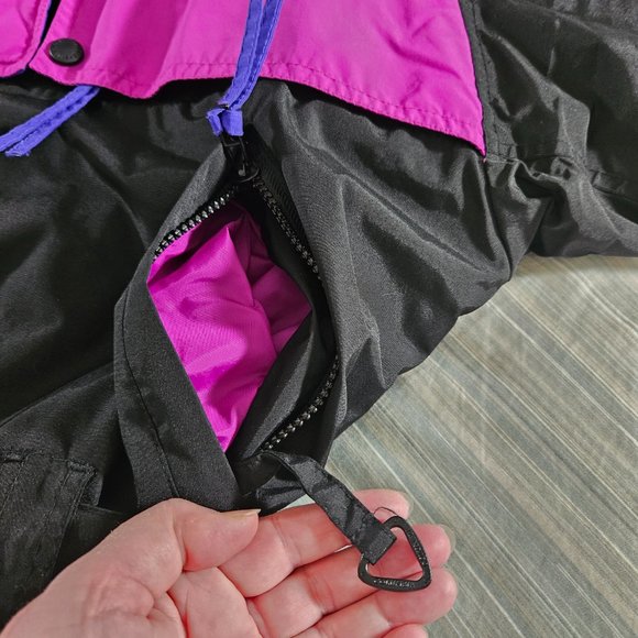 COLUMBIA Radial Sleeve 1-Piece Ski Snow Suit Black with Purple-Pink Colorblock - Picture 10 of 15